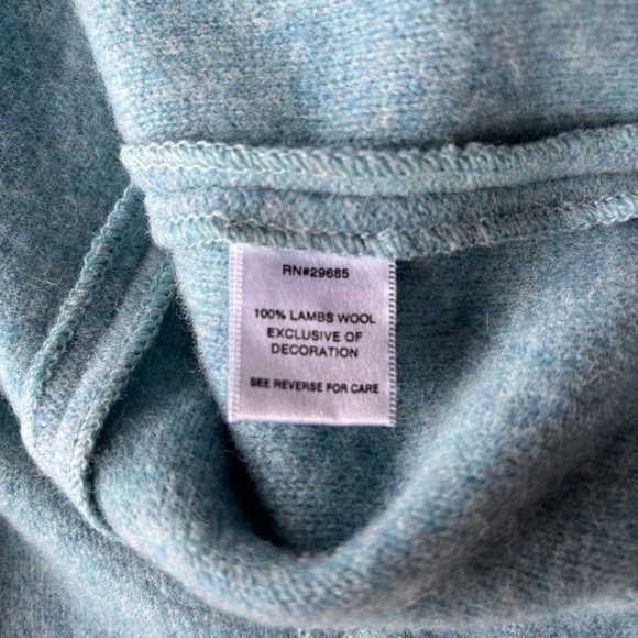 Pendleton Teal Embroidered Women's Lamb’s Wool Cardigan - Picture 8 of 9